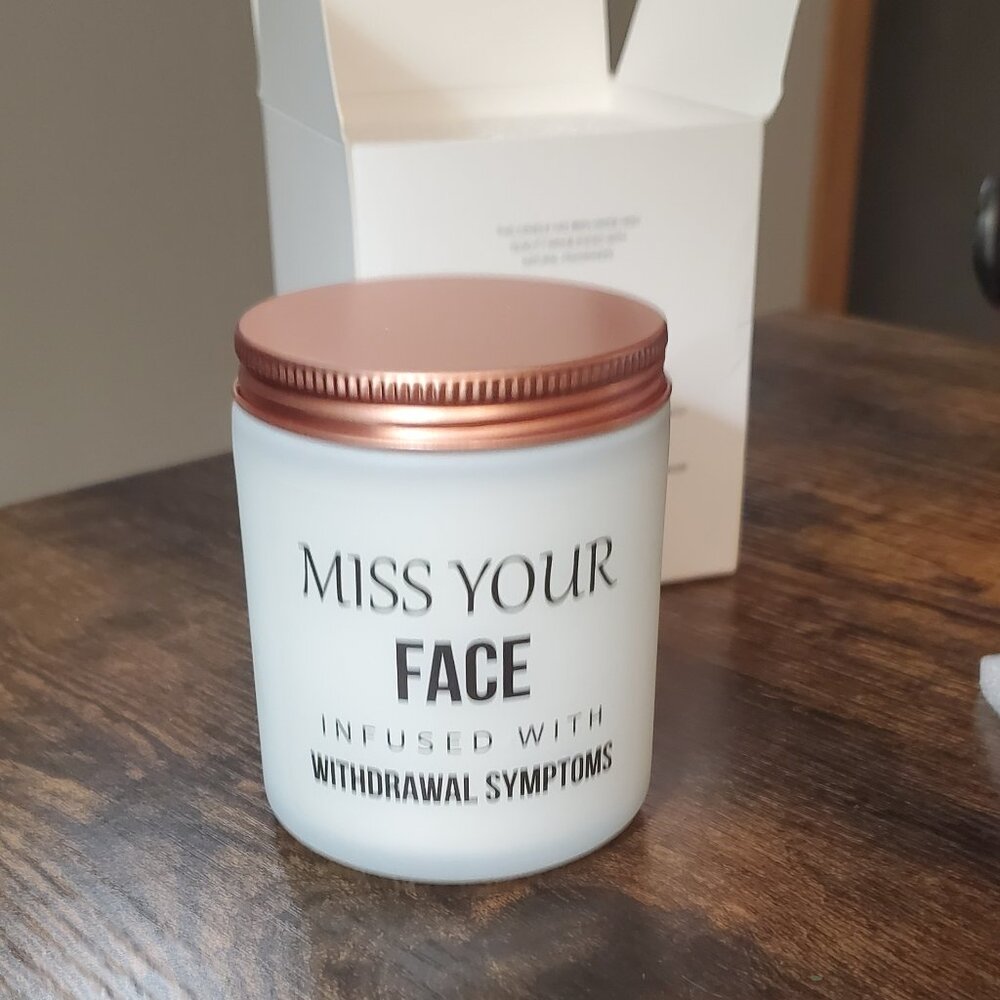 Natural Soy Wax Candle Gift: Miss Your Face Infused With Withdrawal Symptoms